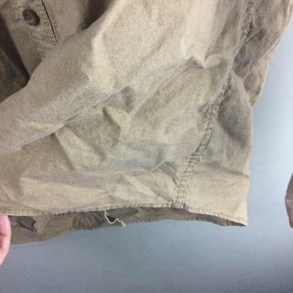 Redhead Tan Cotton Seam Detailed Long Sleeve Button Up Cargo Shirt Size Large - Picture 8 of 9